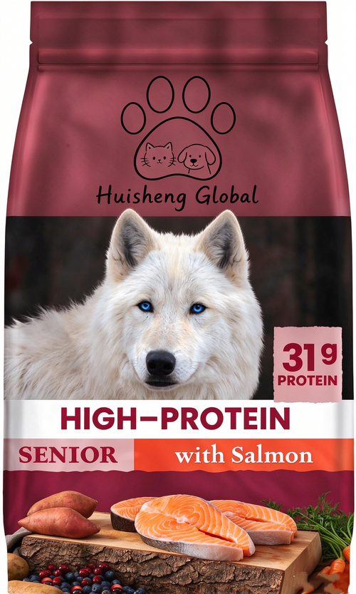 Huisheng Global Salmon & Wholesome Grains Senior Dry Dog Food 4.5lb （2 pack）